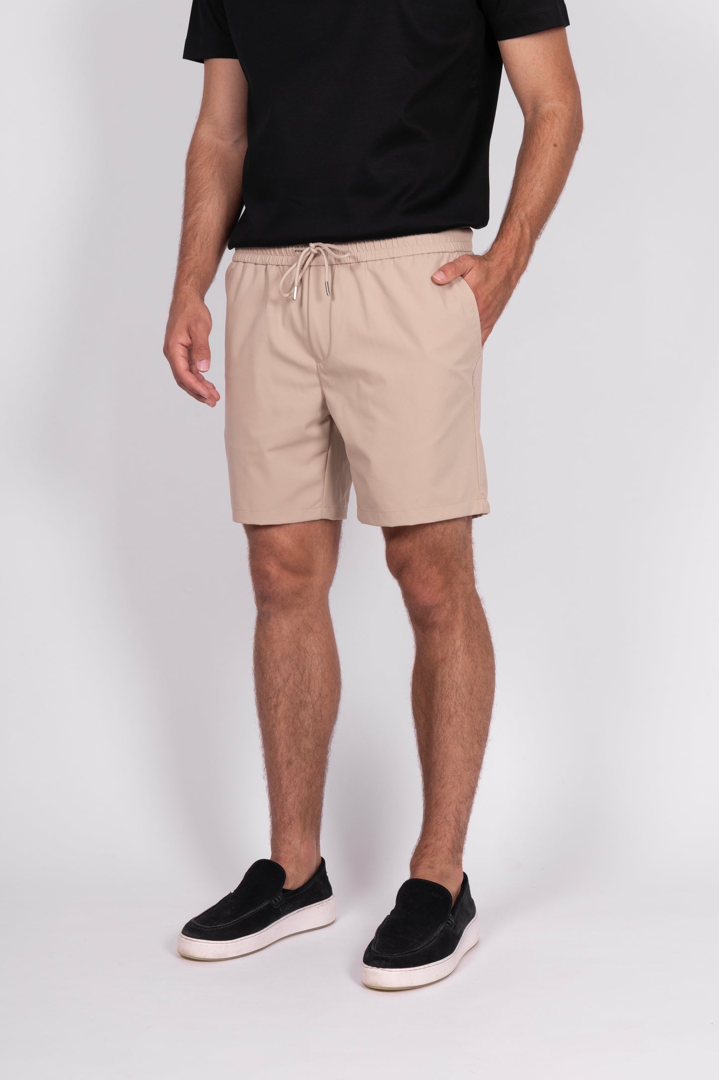 Beige Tech Shorts