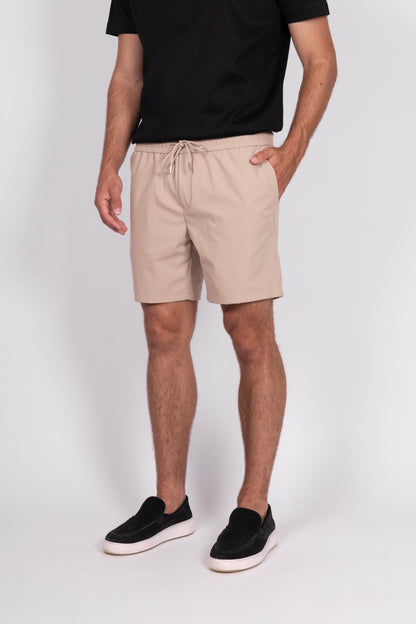 Beige Tech Shorts